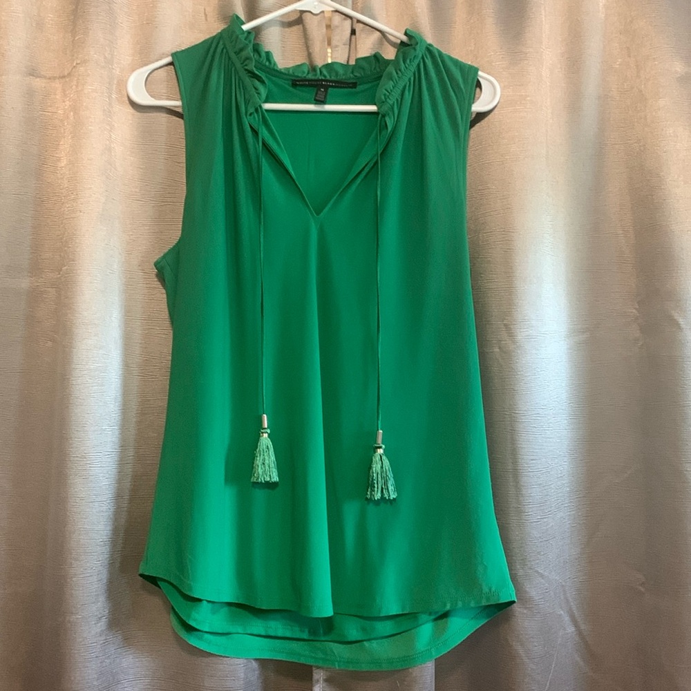 WHBM Green lined blouse